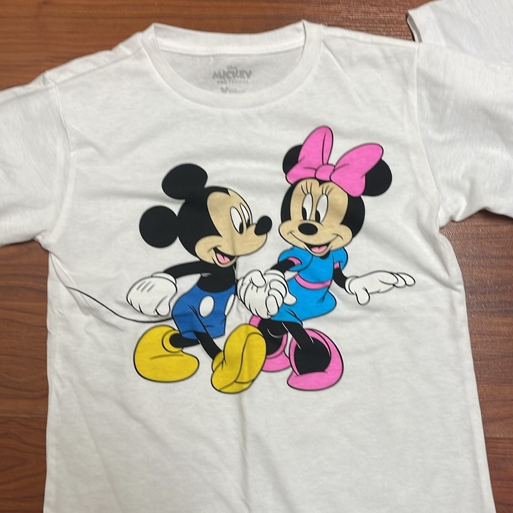 Disney Kids Mickey & Minnie White T-Shirts size 6 & 10 - Picture 3 of 5